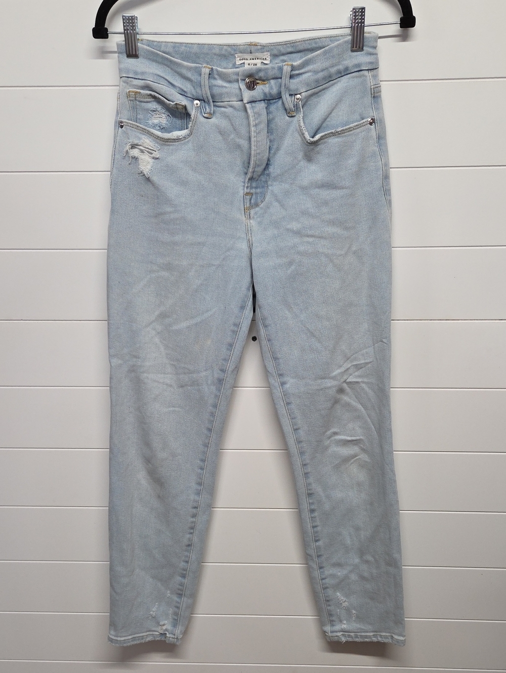 Good American Jeans Sowms Size 6 Light Denim